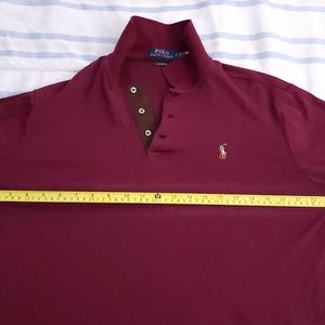 POLO RALPH LAUREN SOFT TOUCH Long Sleeve POLO SHIRT Burgundy wine Men's Large